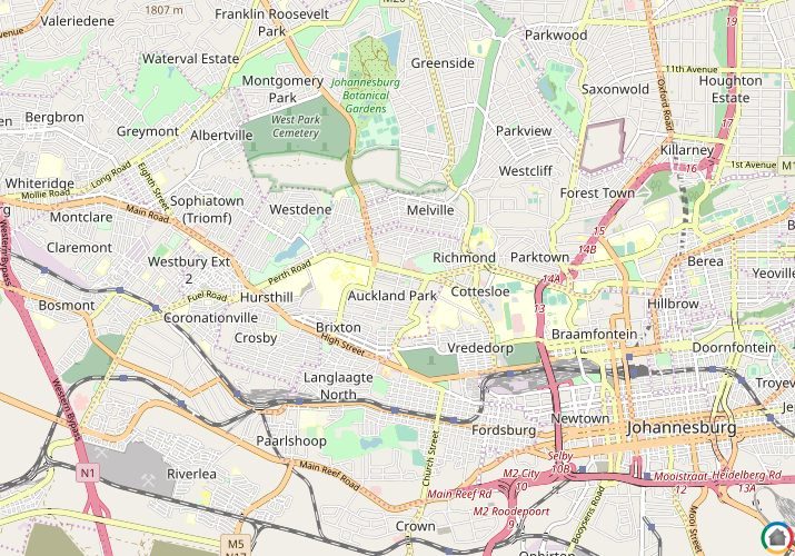 Map location of Auckland Park